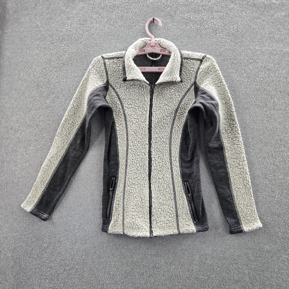 KUHL Women Jacket XS Gray Polyester Wool Kozet‎ Zipper Long Sleeve